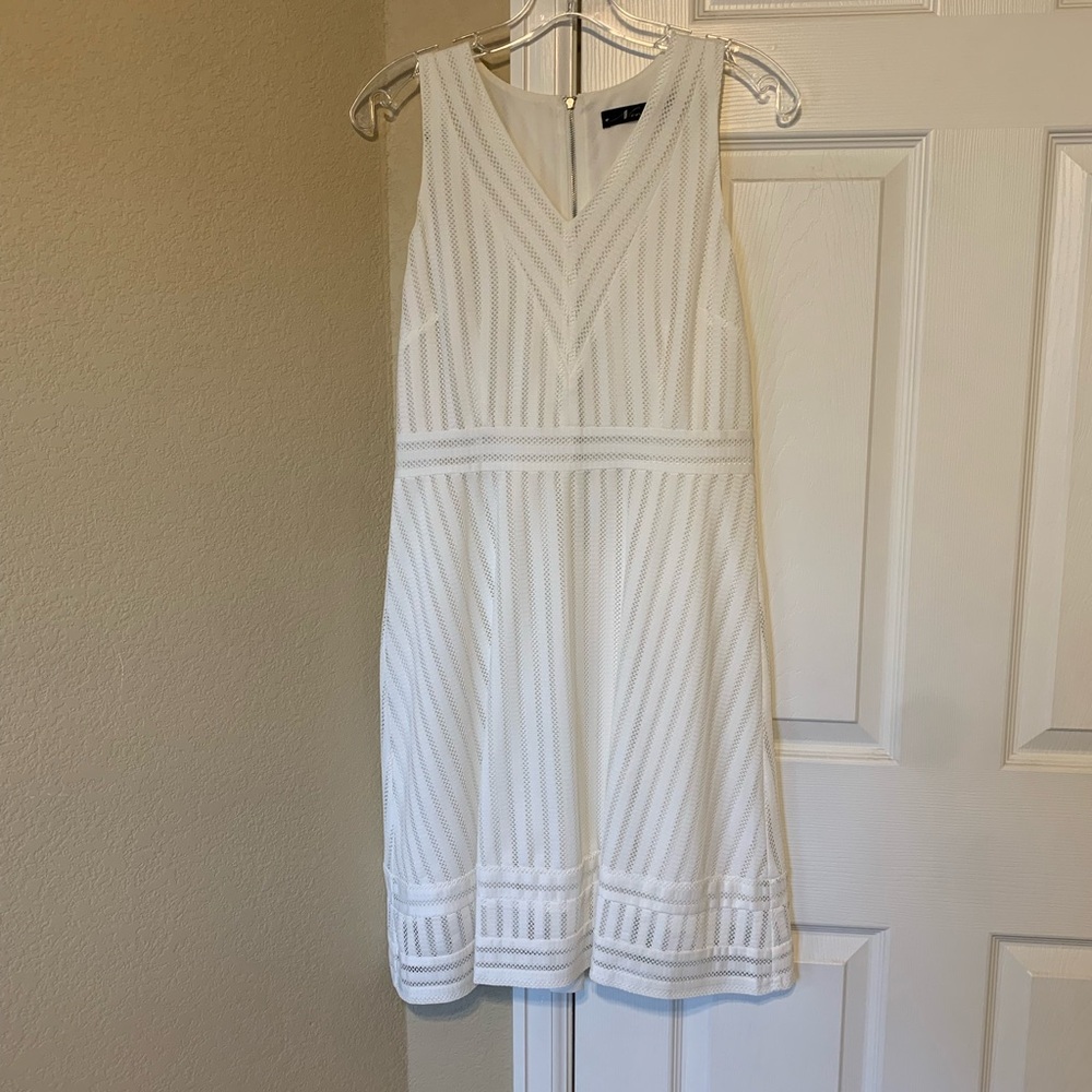White Tiered A-Line Midi Dress